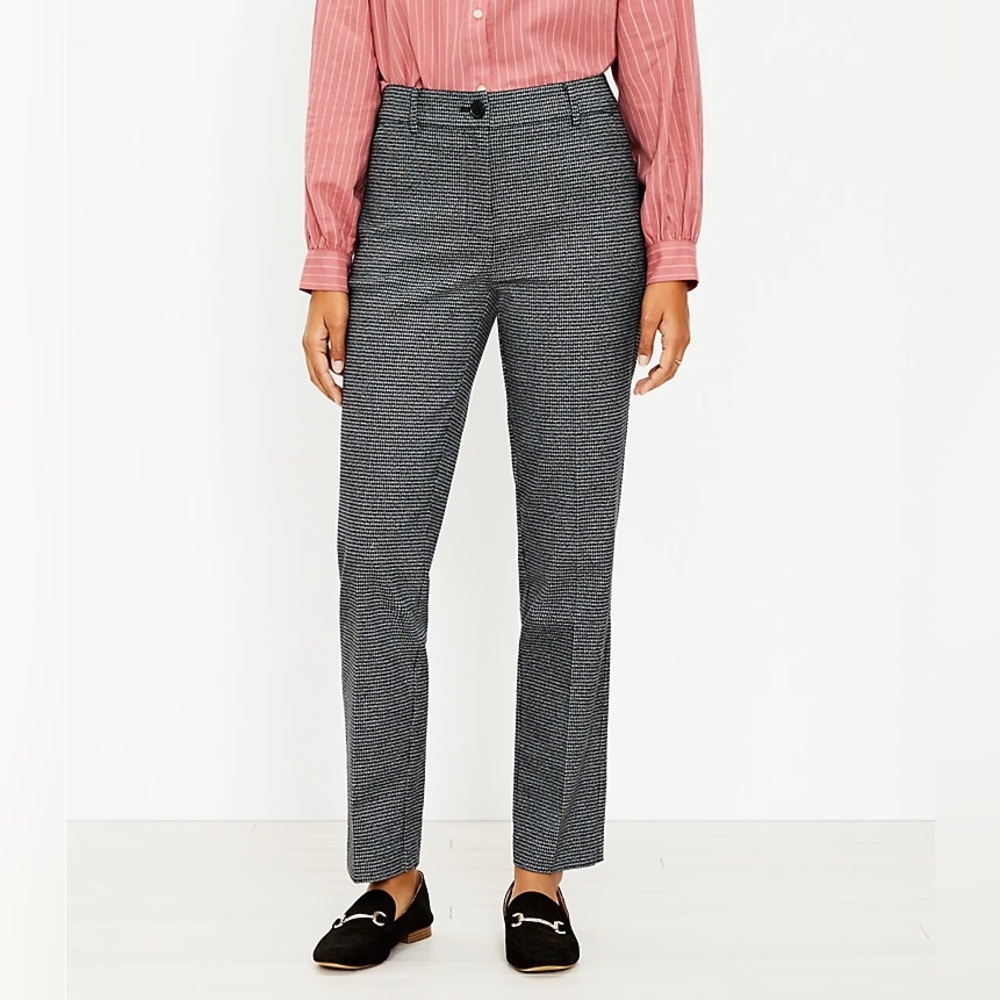 Loft The Perfect Straight Pants in Houndstooth Womens Size 10